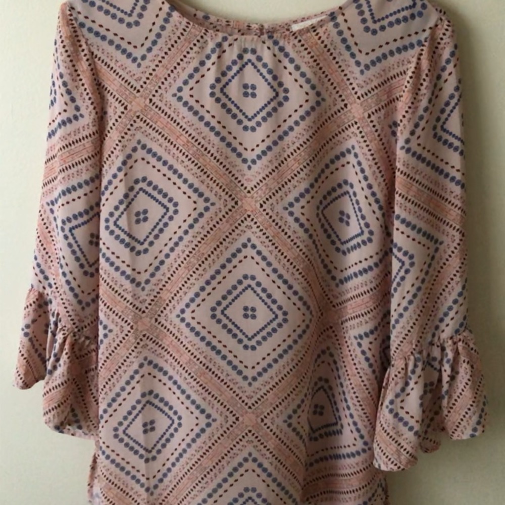 Cashmere Pink Printed Design Thin Blouse